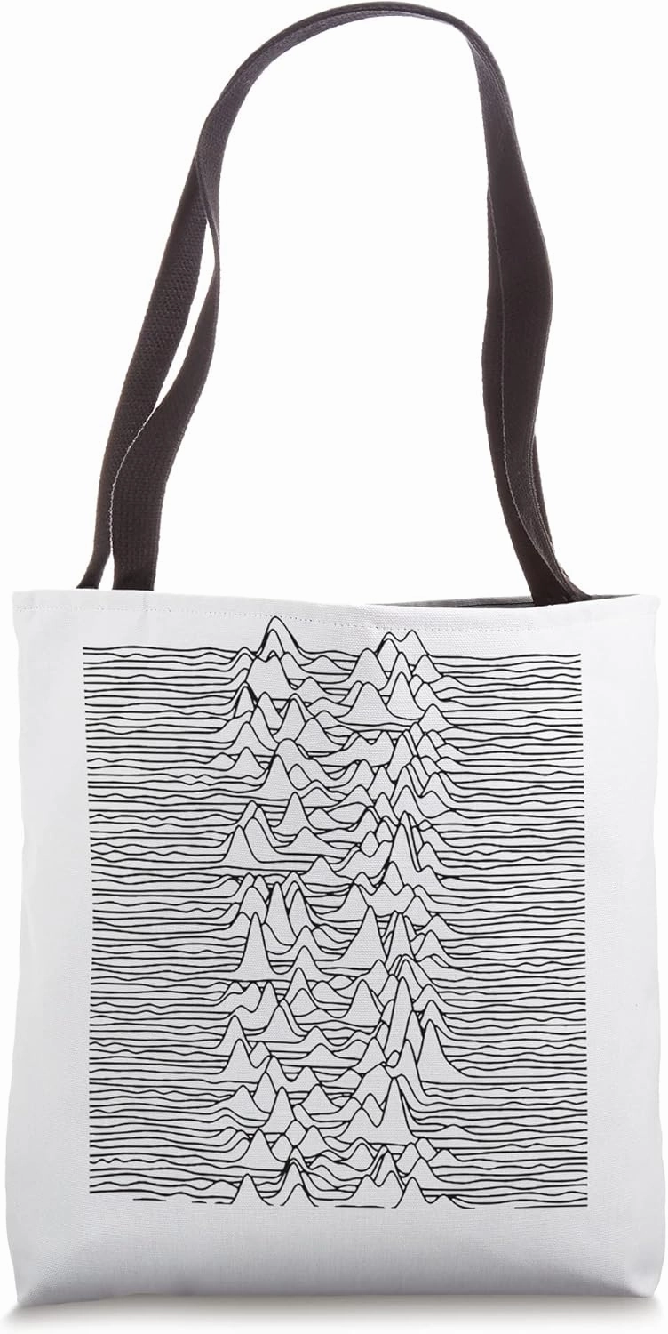 Nerdy Pulsar Waves Unknown Pleasures Space Science Teacher Tote Bag