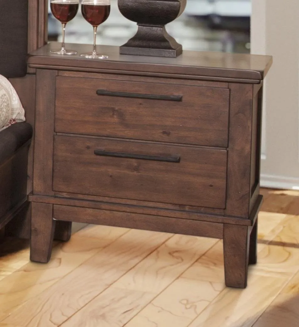 New Classic Furniture Cagney Nightstand in Chestnut