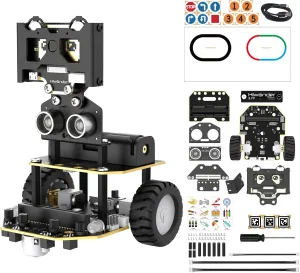 Nexbit Robot Car Kit for Microbit Programming STEM Educational Project AI Vision Smart Robot with Tutorials for Starter Learning Graphical Makecode Coding Car, Standard Kit (Without Microbit V2)
