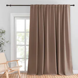 NICETOWN Blackout Curtains for Sliding Glass Door, Energy Smart & Noise Reducing Back Tab Thermal Insulated Wide Width Bedroom Drapes, Patio Door Draperies (Cappuccino, W100 x L95, Sold Individually)