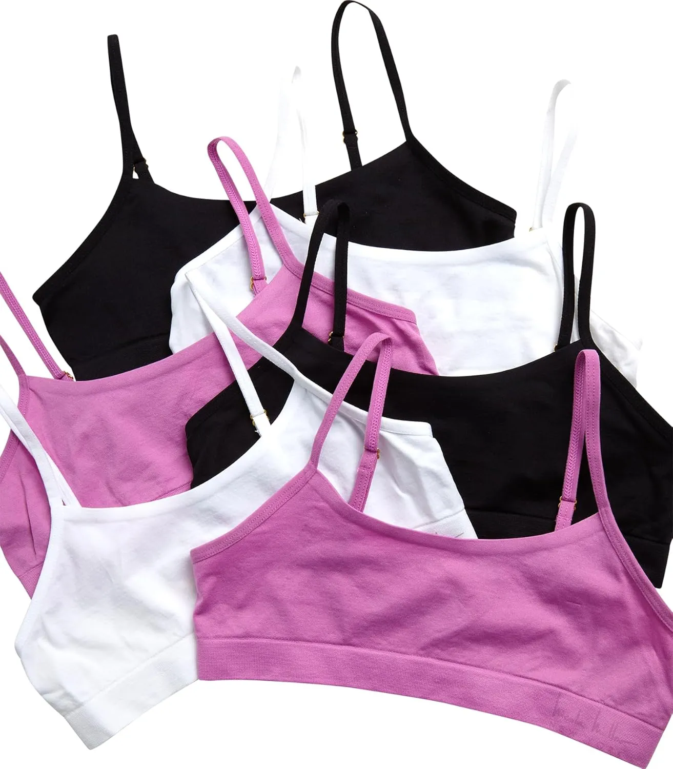 Nicole Miller Girls Training Bra -3 Pack/6 Pack Seamless Padded Bralette Underwear for Girls with Removable Pads (S-XL)