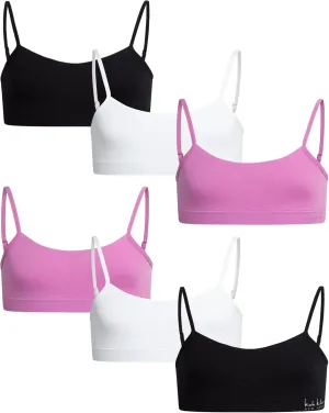 Nicole Miller Girls Training Bra -3 Pack/6 Pack Seamless Padded Bralette Underwear for Girls with Removable Pads (S-XL)