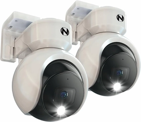 Night Owl® Add On Wired 4K Deterrence Cameras with 2-Way Audio - 2 Pack - White
