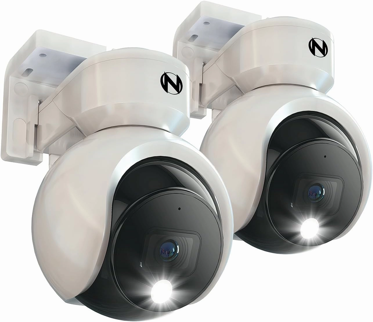 Night Owl® Add On Wired 4K Deterrence Cameras with 2-Way Audio - 2 Pack - White