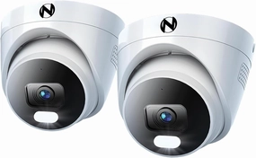 Night Owl Add On Wired IP 12MP Deterrence Camera with 2-Way Audio - White (2 - Pack)