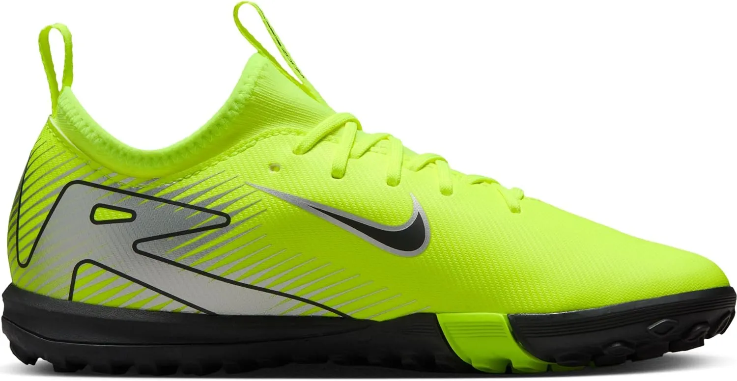 Nike Jr. Mercurial Vapor 16 Academy Little/Big Kids' TF Low-Top Soccer Shoes (FQ8284-700, Volt/Black)