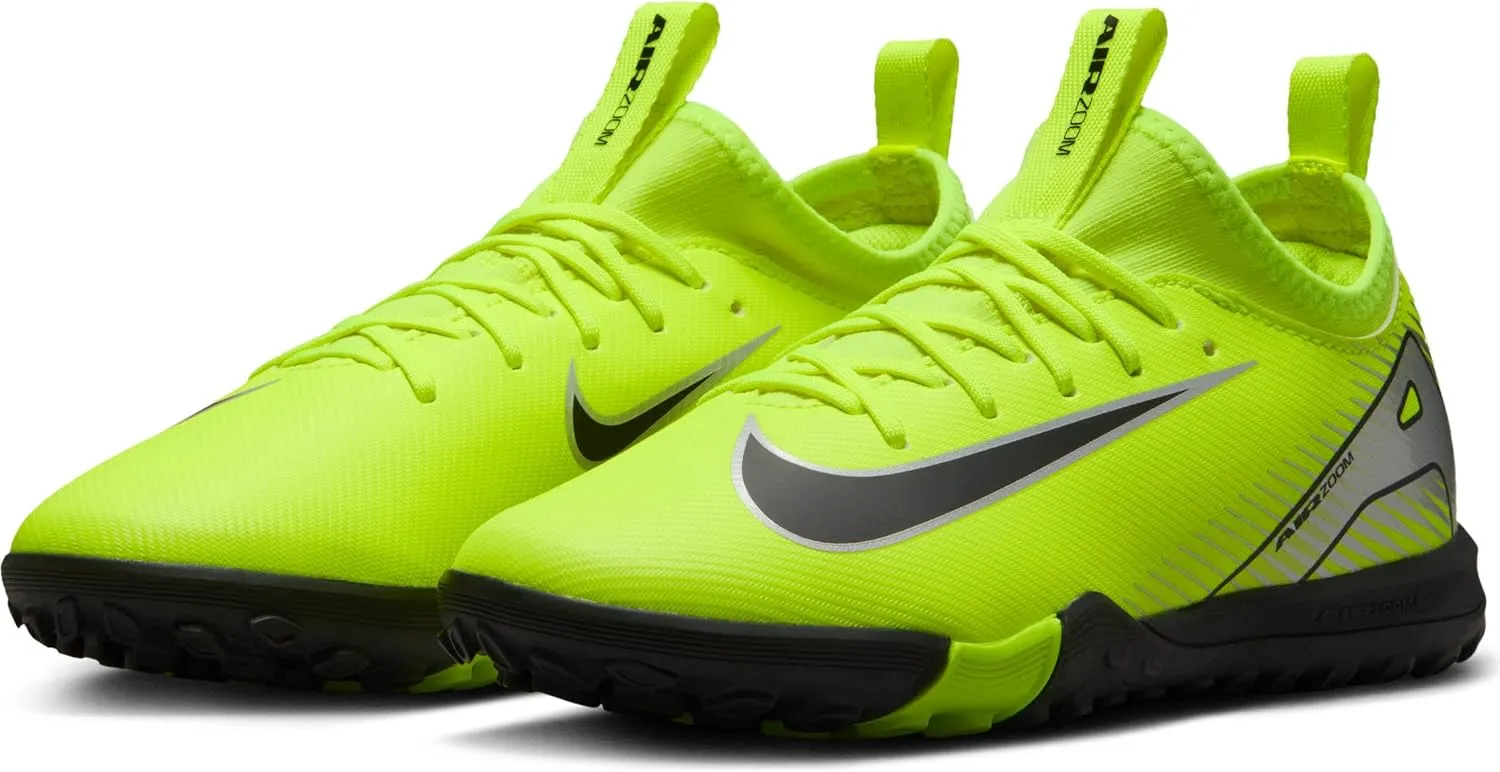 Nike Jr. Mercurial Vapor 16 Academy Little/Big Kids' TF Low-Top Soccer Shoes (FQ8284-700, Volt/Black)