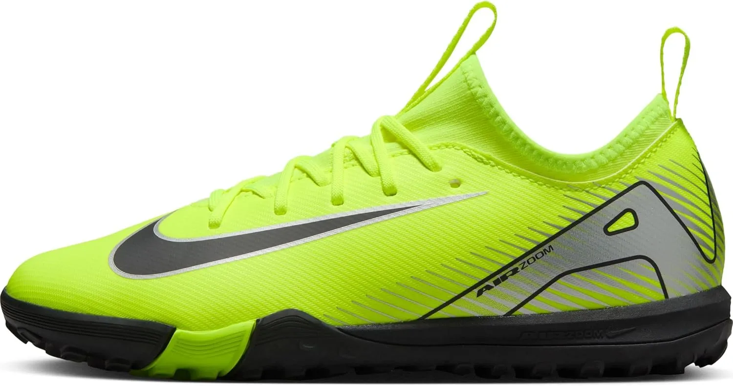 Nike Jr. Mercurial Vapor 16 Academy Little/Big Kids' TF Low-Top Soccer Shoes (FQ8284-700, Volt/Black)