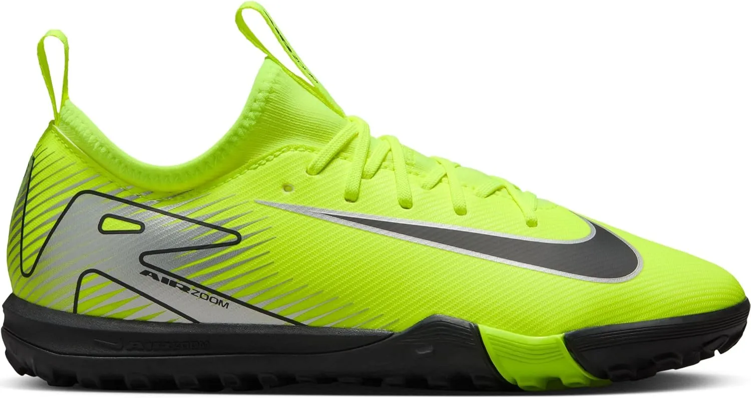 Nike Jr. Mercurial Vapor 16 Academy Little/Big Kids' TF Low-Top Soccer Shoes (FQ8284-700, Volt/Black)
