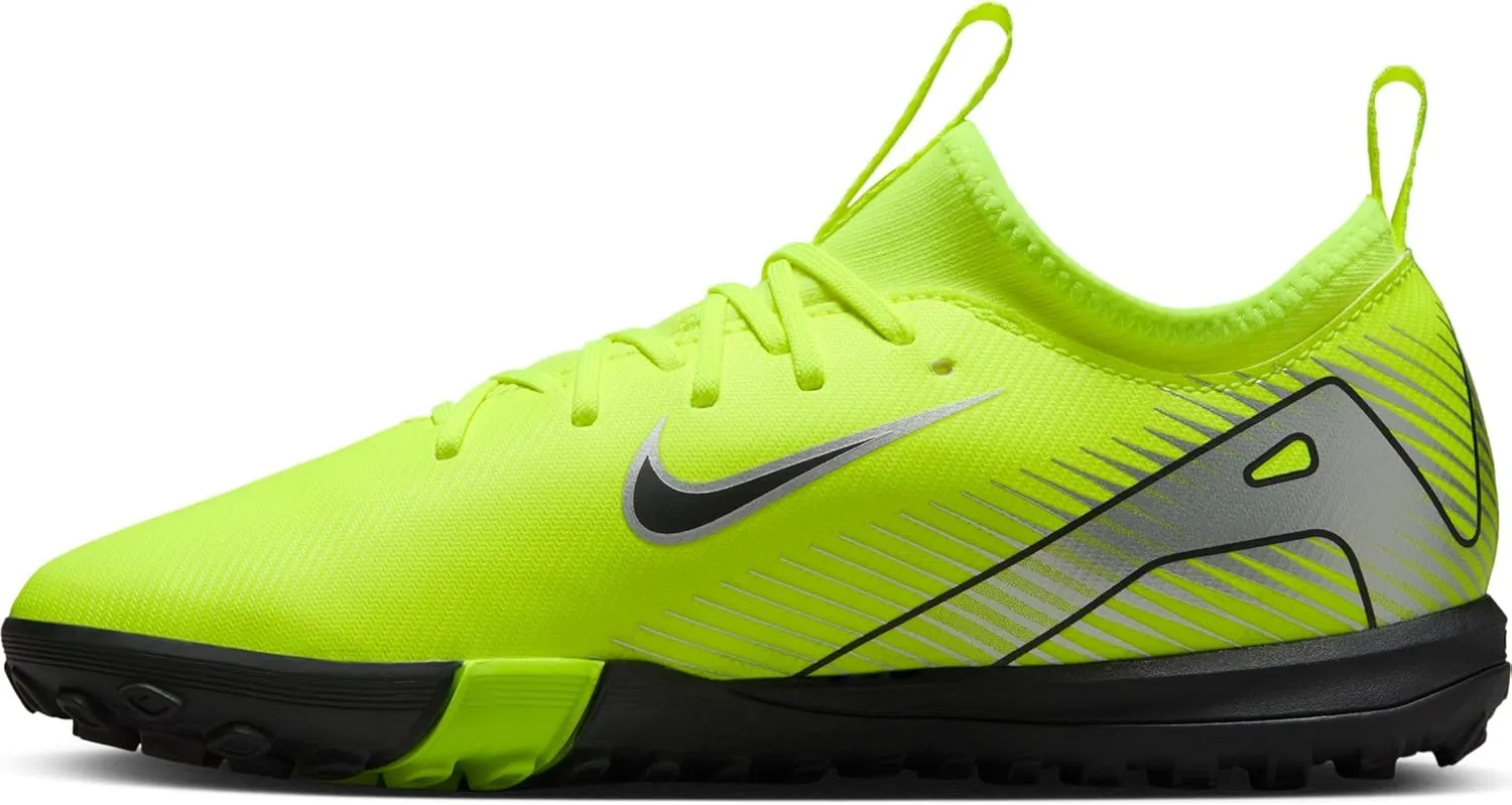 Nike Jr. Mercurial Vapor 16 Academy Little/Big Kids' TF Low-Top Soccer Shoes (FQ8284-700, Volt/Black)