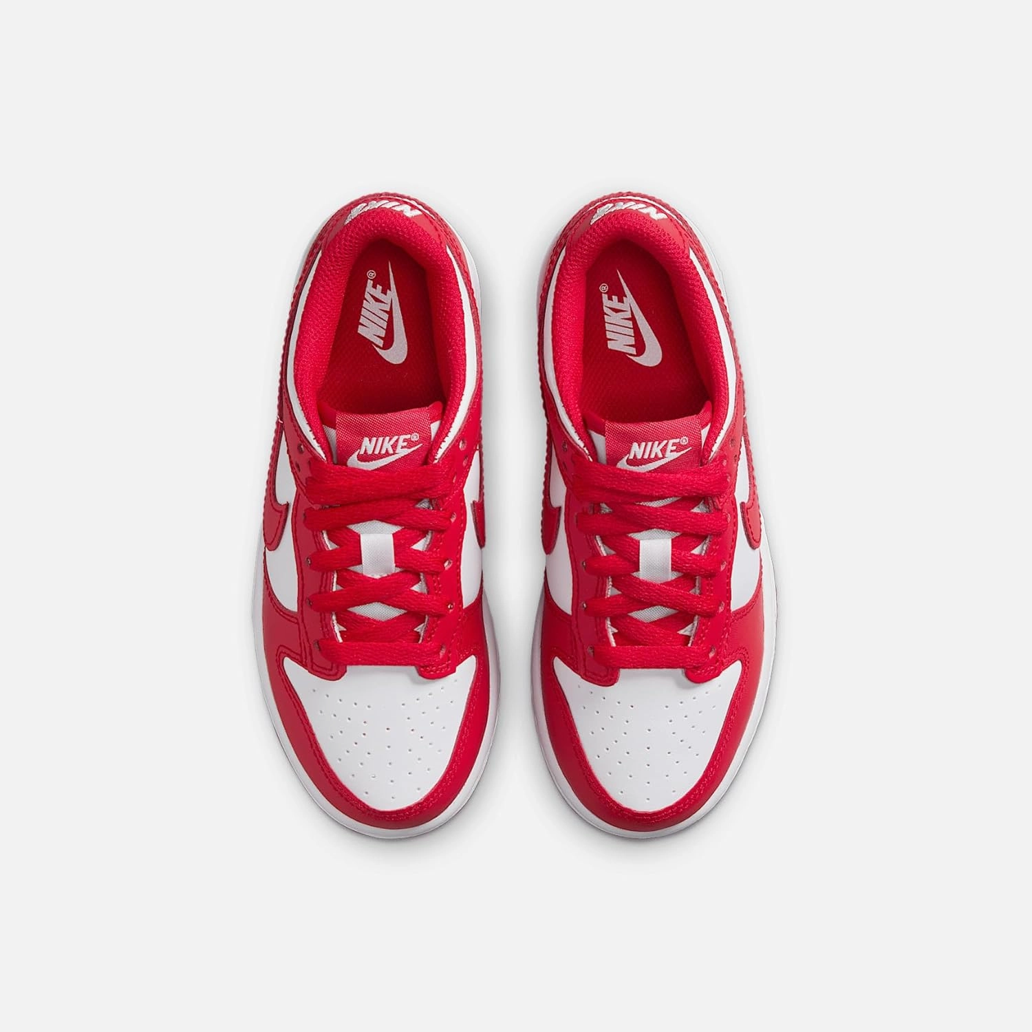 Nike Dunk Low Little Kids' Shoes (FB9108-119, White/University Red)