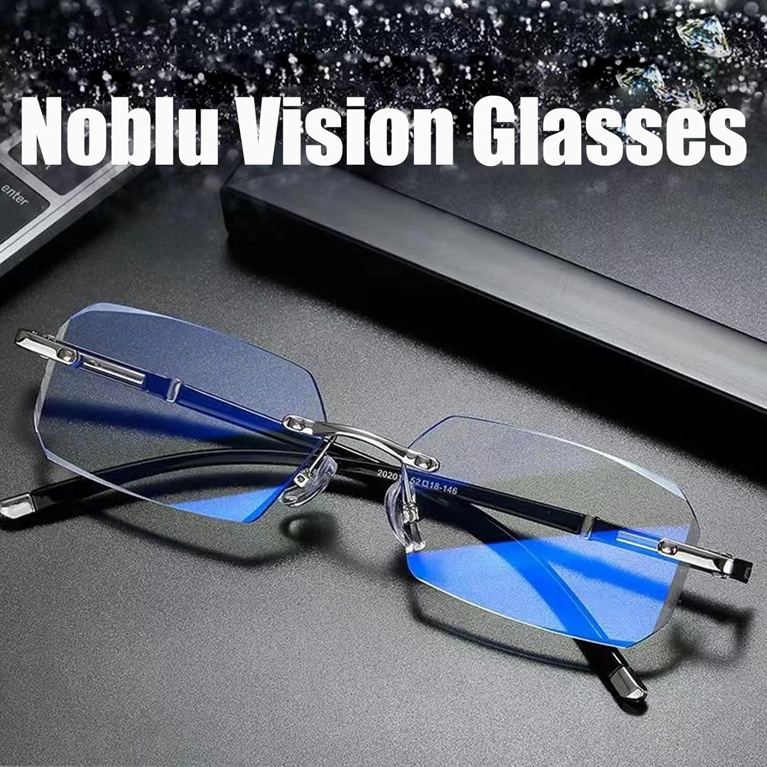 Noblu Vision Glasses for Men Women as Seen on Tv, Color-Changing Anti-Blue Light Presbyopia Glasses, Dual Focus Glasses