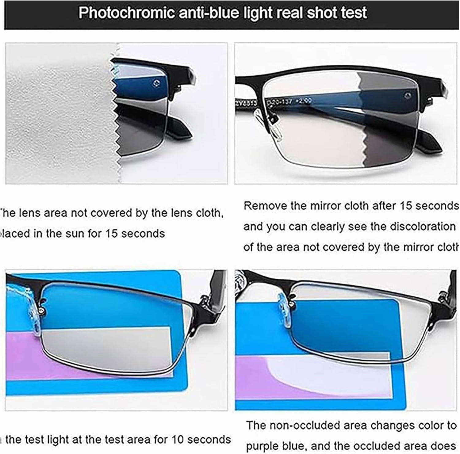 Noblu Vision Glasses for Men Women as Seen on Tv, Color-Changing Anti-Blue Light Presbyopia Glasses, Dual Focus Glasses