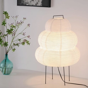 Noguchi Paper Floor Lamp, Akari Rice Paper Floor Lamp for Wabi Sabi Decor, Rice Paper Floor Lamp Ideal for Bedside, Living Room, and Japandi Décor