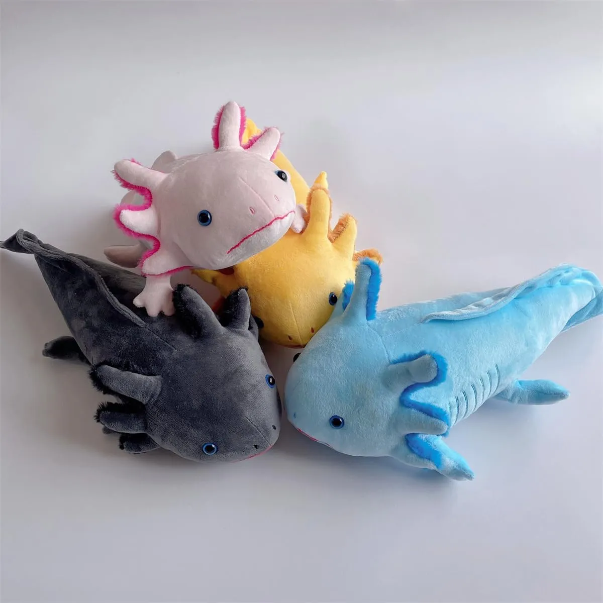 Nohito 31.5in Simulation Giant Axolotl Plush Toy Kawaii Soft Black Axolotl Stuffed Animal Plushie Pillow Doll (Black L)