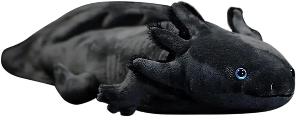 Nohito 31.5in Simulation Giant Axolotl Plush Toy Kawaii Soft Black Axolotl Stuffed Animal Plushie Pillow Doll (Black L)