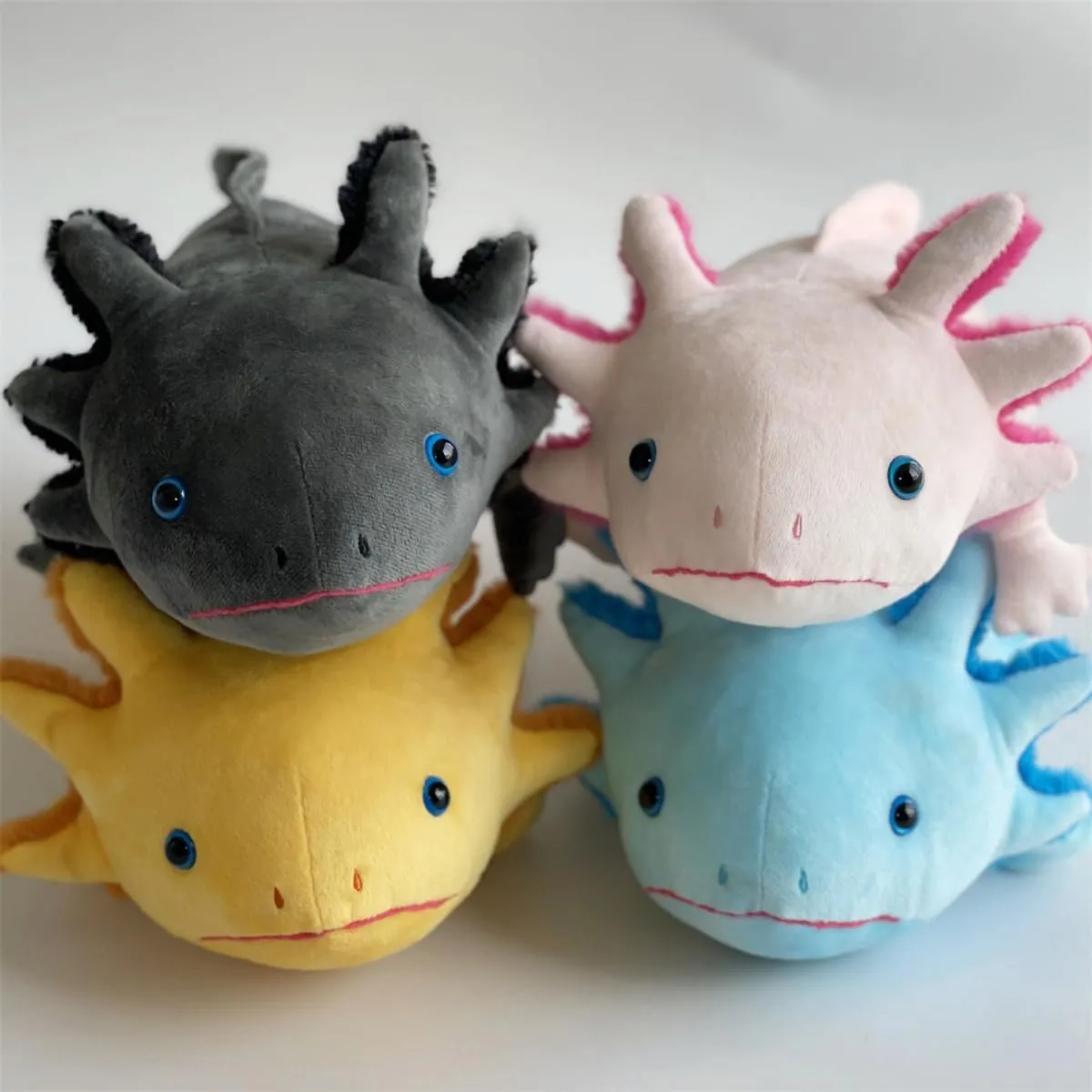 Nohito 31.5in Simulation Giant Axolotl Plush Toy Kawaii Soft Black Axolotl Stuffed Animal Plushie Pillow Doll (Black L)