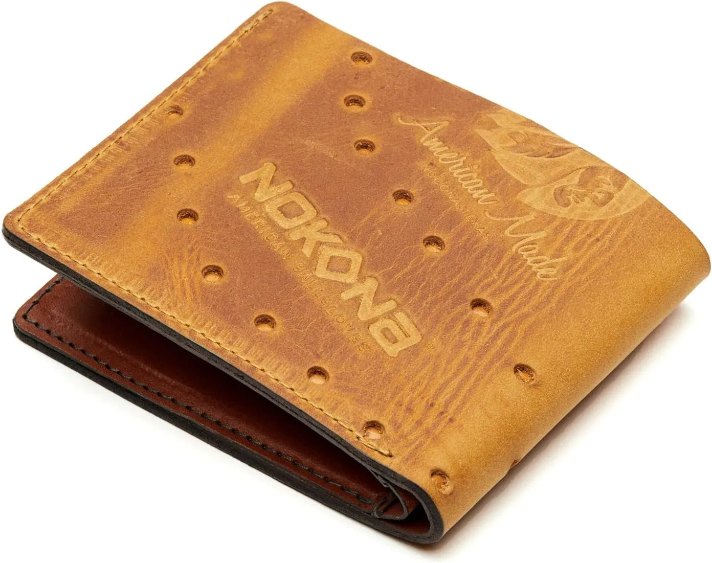 NOKONA Ballglove Leather Wallet | Made with Genuine American Baseball Glove Leather | Made in The USA and Customizable