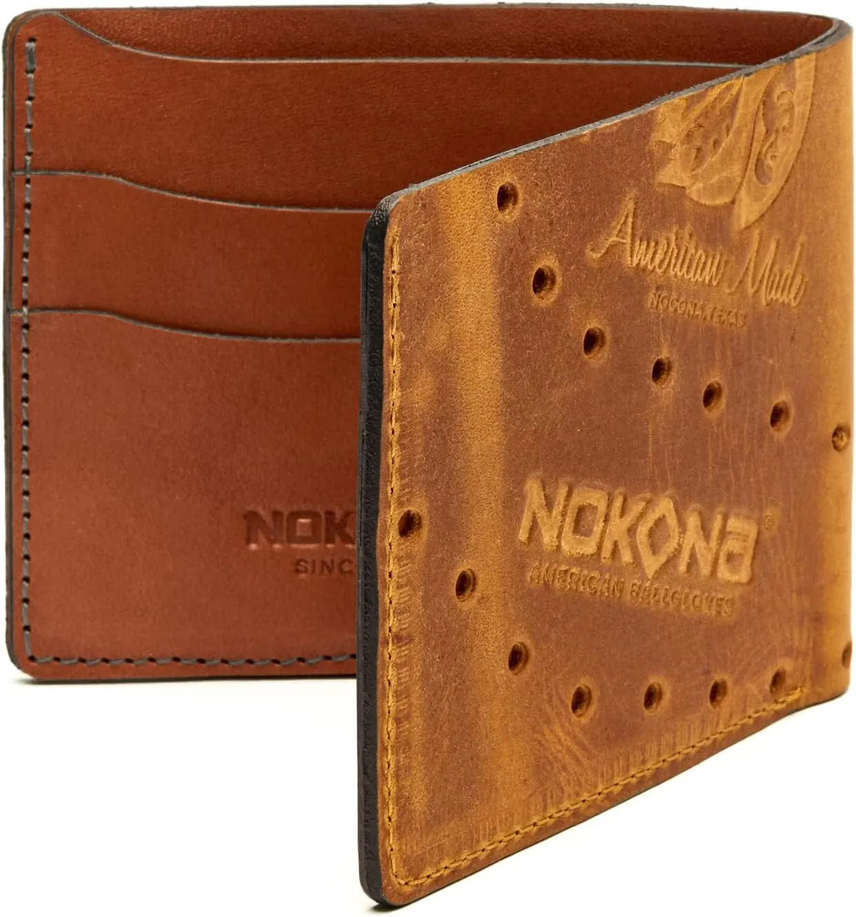 NOKONA Ballglove Leather Wallet | Made with Genuine American Baseball Glove Leather | Made in The USA and Customizable