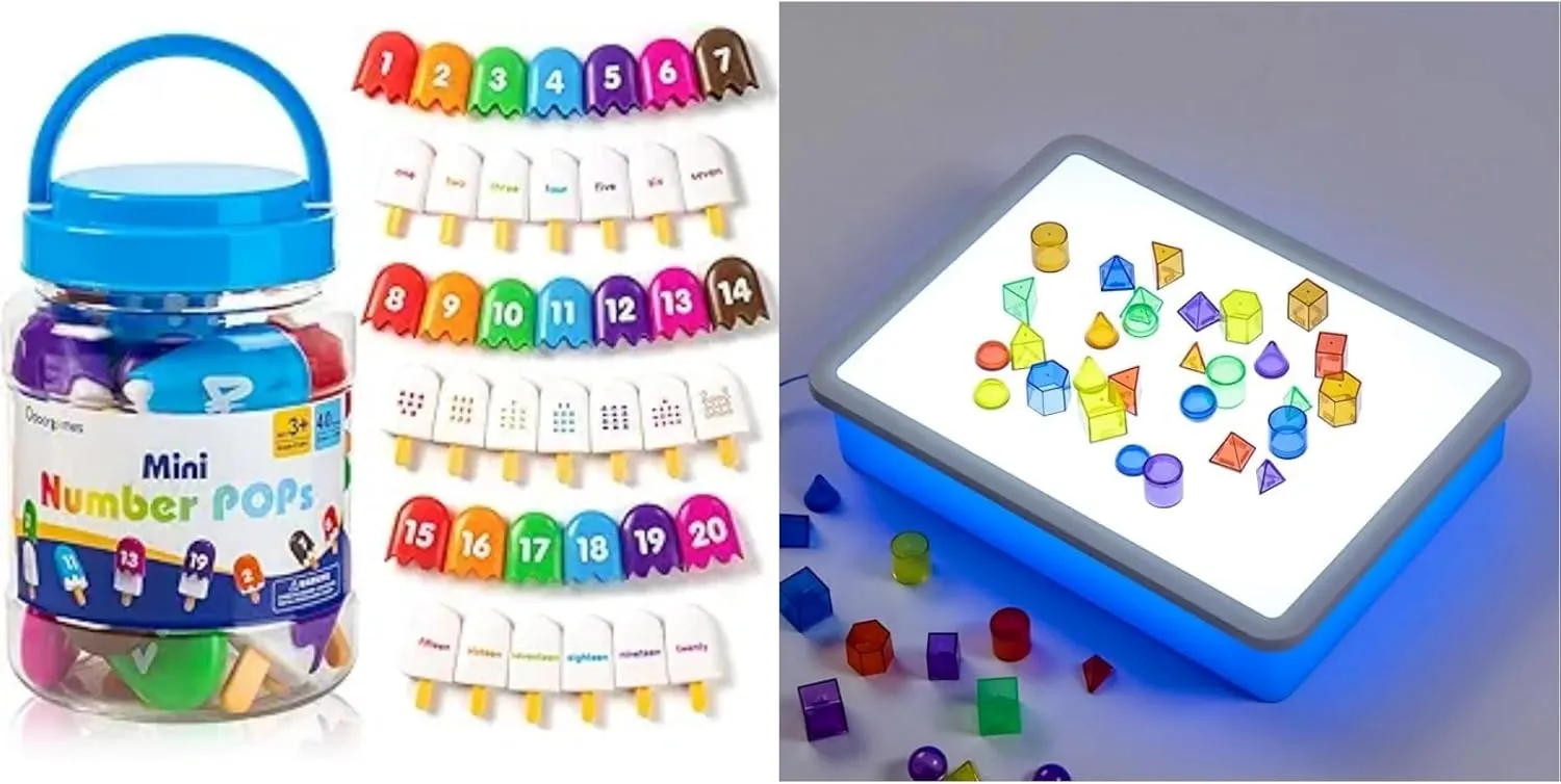 Numbers 1-20 Popsicles – Bright LED Light Box – Fun Number Toys for Kids Ages 3-5, Learning Numbers & Words for Toddlers, Preschool Number Recognition Games