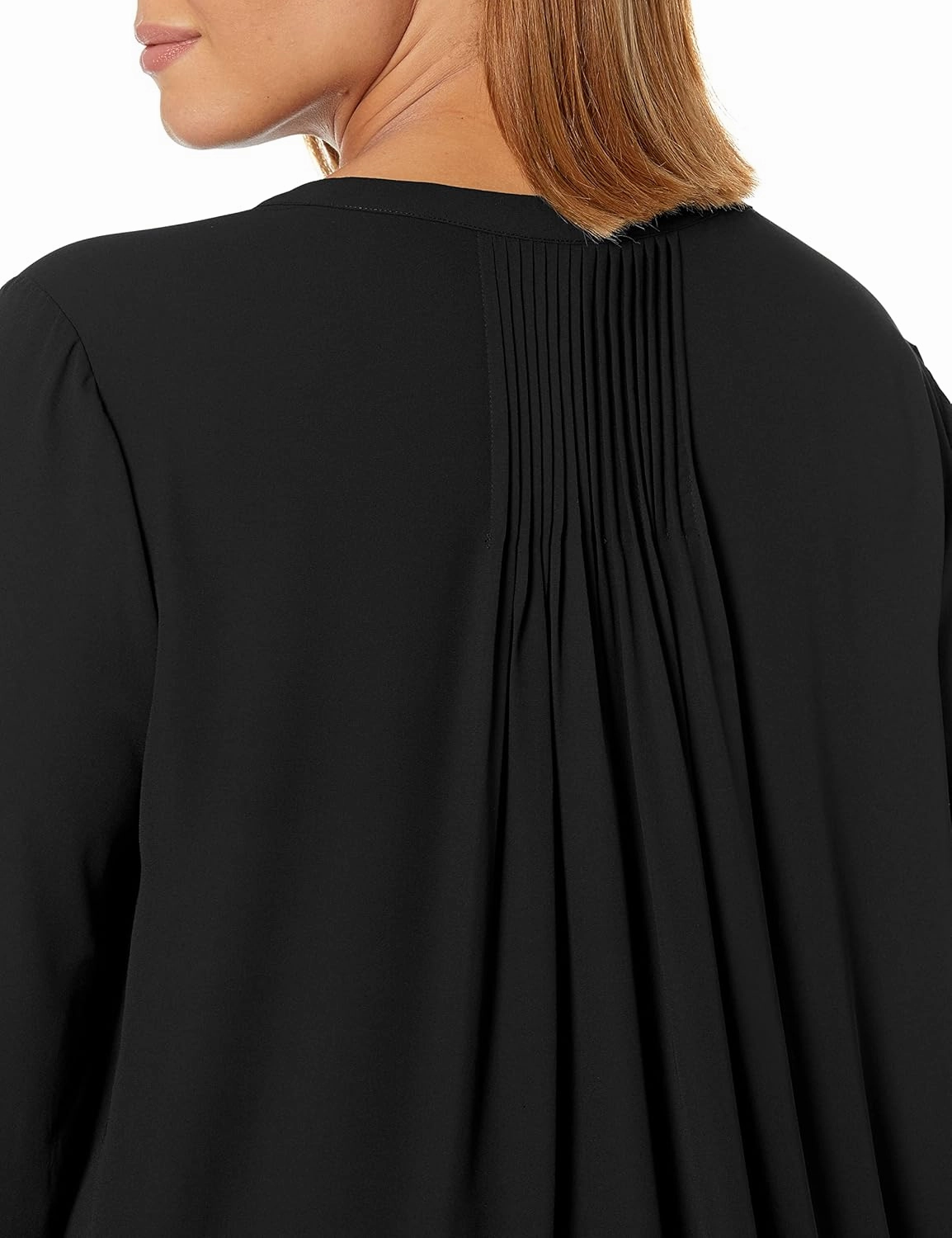 NYDJ Women’s Three-Quarter Sleeve Pintuck Blouse | Classic Lightweight Top
