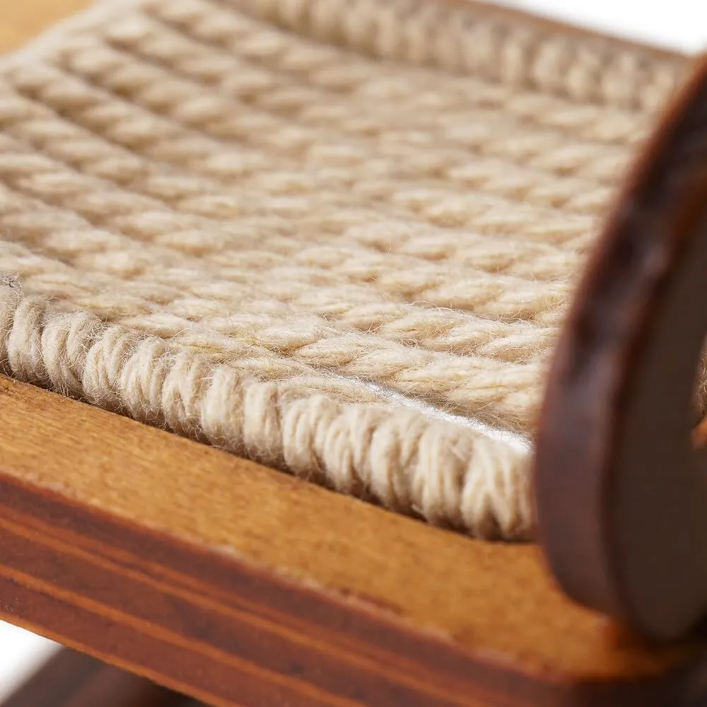 Odoria 1/12 Miniature Wooden Rocking Chairs for Crafts 2Pcs Mini Christmas Wood Chair Miniatures Dollhouse Furniture Accessories Doll House Accessory, Brown