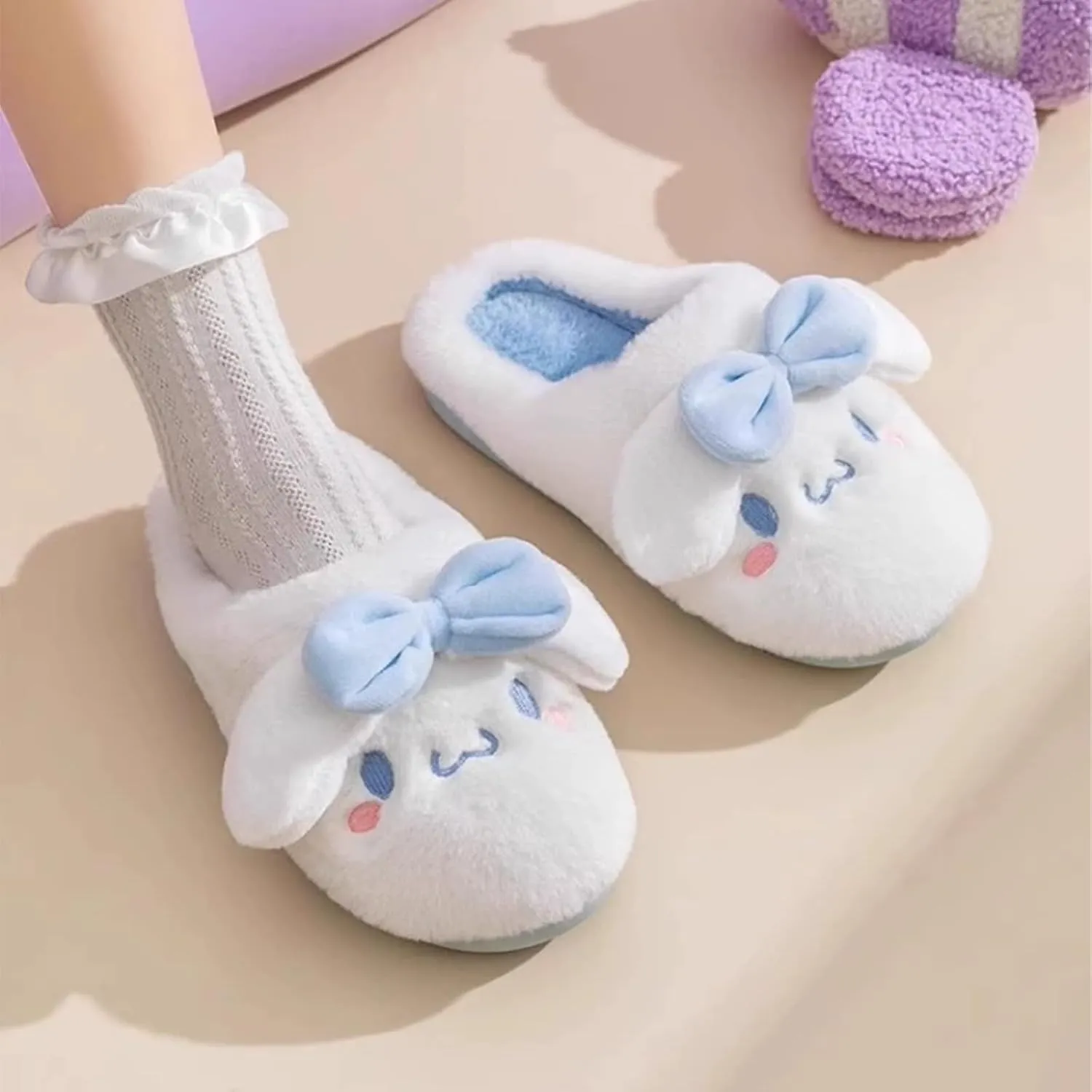 Ohjijinn Kawaii Slippers, Winter Warm Indoor Bedroom Shoes Women Girls