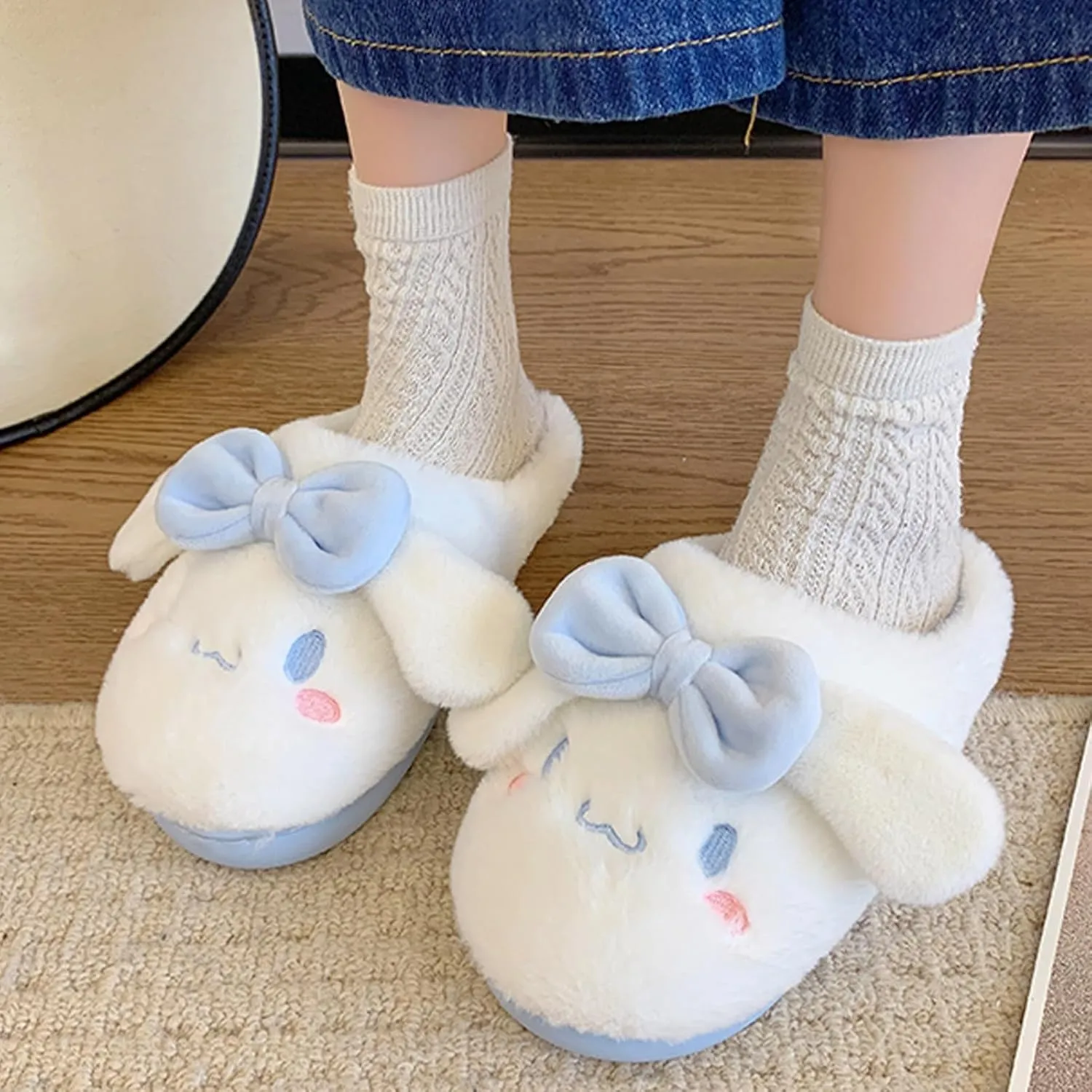 Ohjijinn Kawaii Slippers, Winter Warm Indoor Bedroom Shoes Women Girls