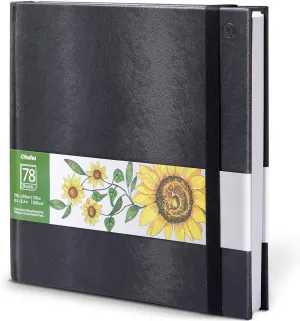 Ohuhu Sketchbook Marker Paper Pad: 8.3"x8.3" Square Art Sketch Book Drawing Papers 78 Sheets/156 Pages 120 lb/200 gsm Hardcover Sketching Books for Alcohol Markers Heavyweight Sketchpad Christmas Gift