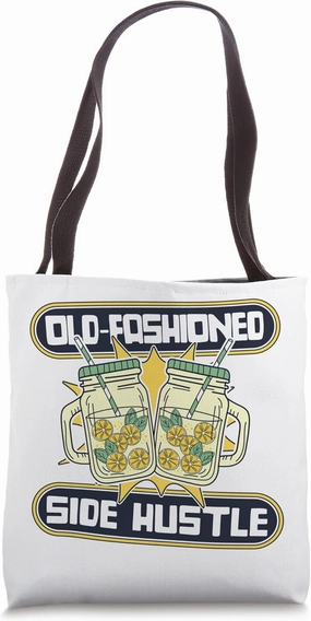 Old Fashioned Side Hustle Business Cardboard Lemonade Stand Tote Bag