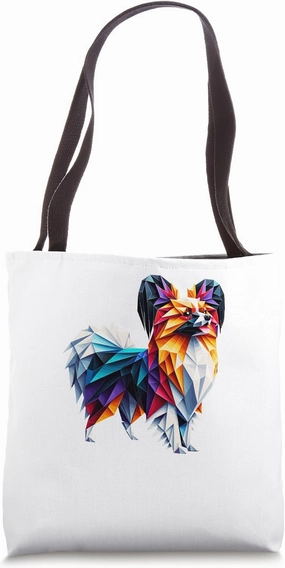 Origami Art Papillon Dog Continental Toy Spaniel Tote Bag