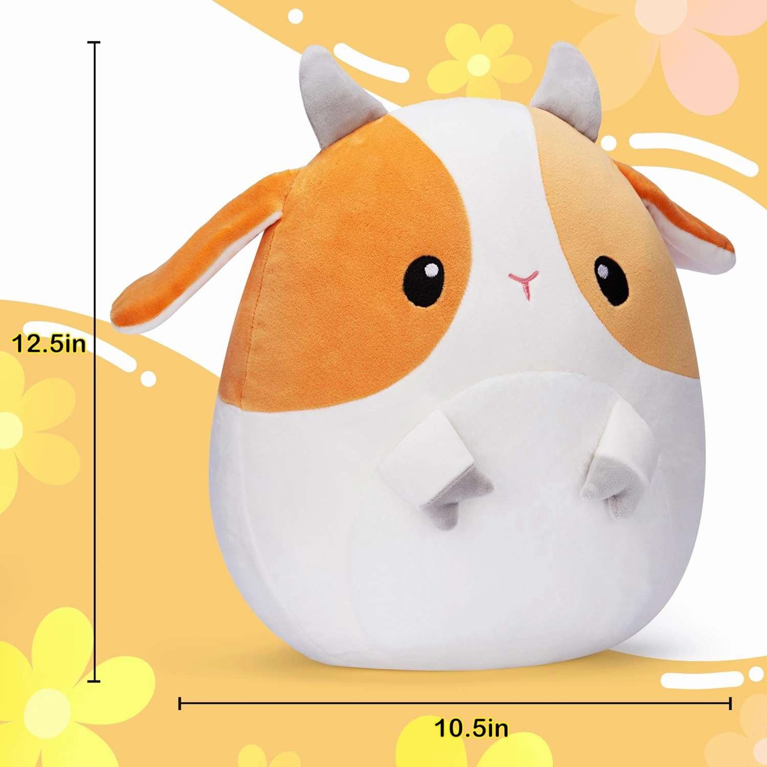 Original 12.5" Goat Pillow Stuffed Animal Plush Toy,Big Size Sheep Soft Plushy Toys,Cute Fat Cuddle Huggable Adorable Plushie,Gift for Kids