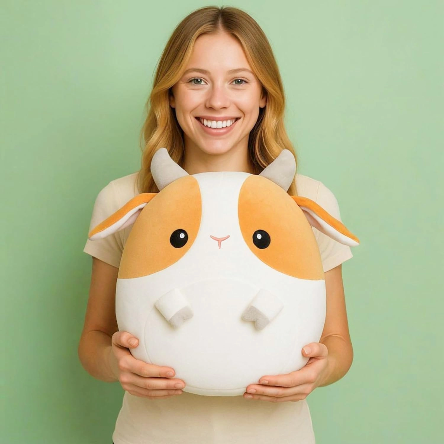 Original 12.5" Goat Pillow Stuffed Animal Plush Toy,Big Size Sheep Soft Plushy Toys,Cute Fat Cuddle Huggable Adorable Plushie,Gift for Kids