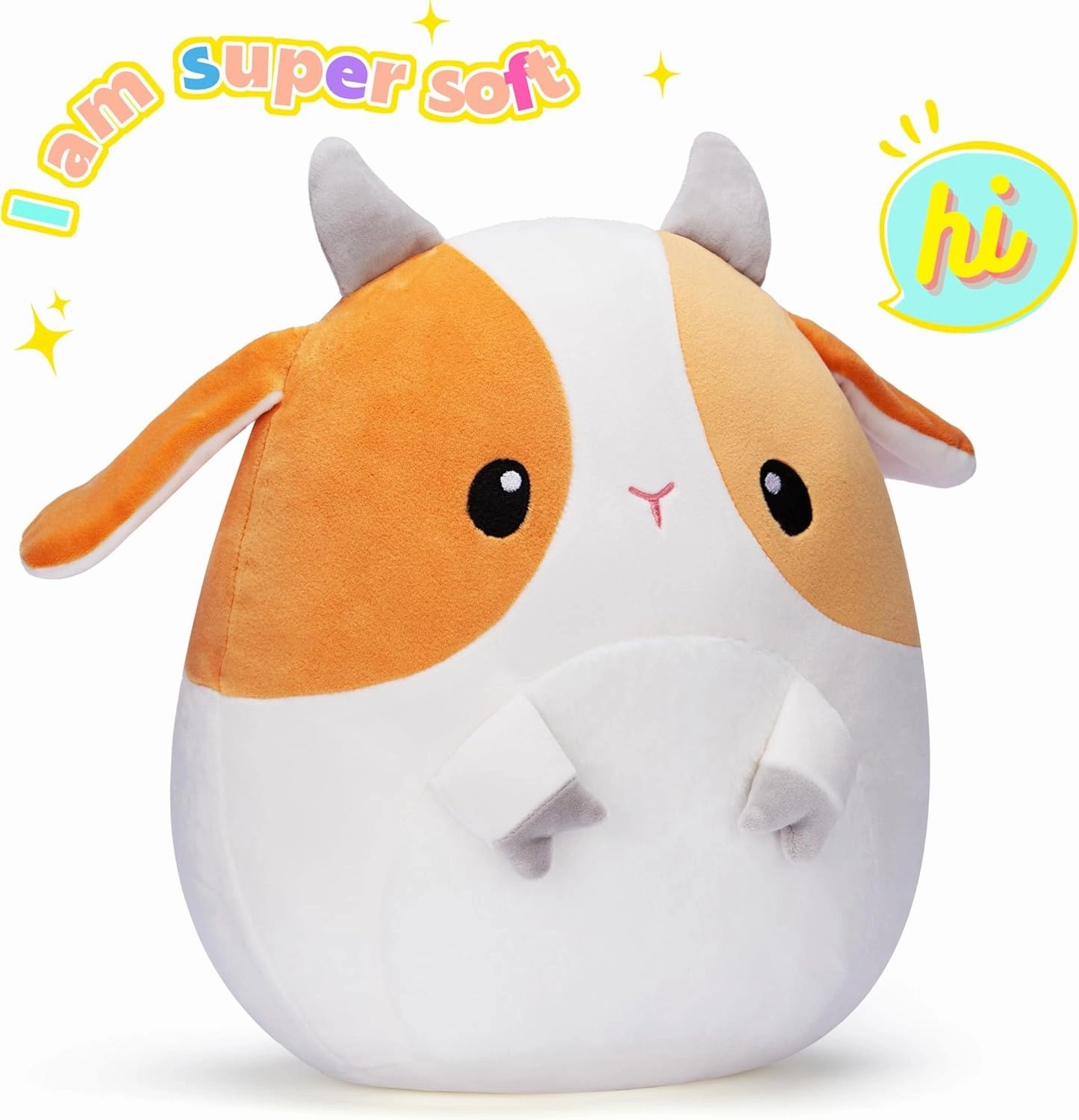 Original 12.5" Goat Pillow Stuffed Animal Plush Toy,Big Size Sheep Soft Plushy Toys,Cute Fat Cuddle Huggable Adorable Plushie,Gift for Kids