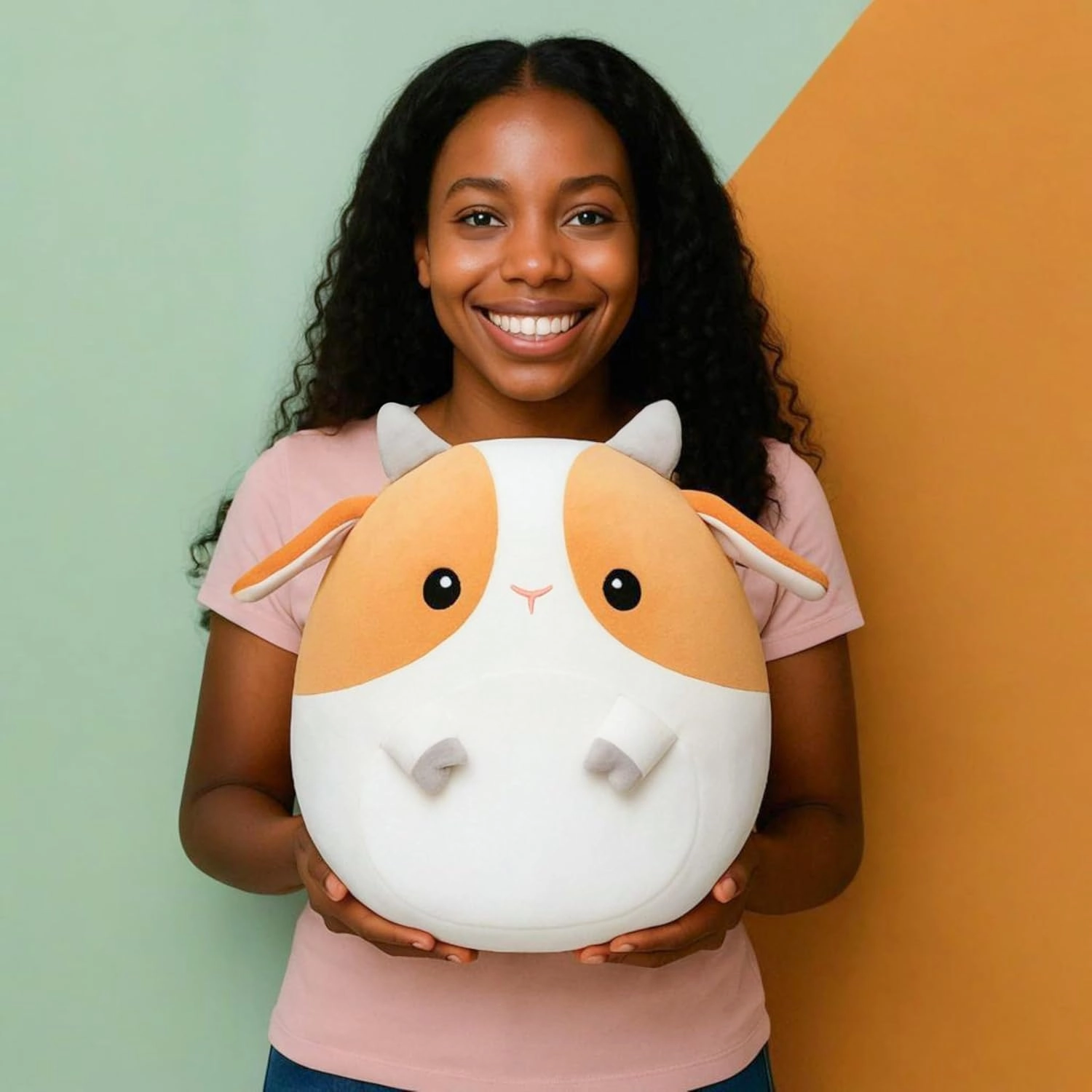 Original 12.5" Goat Pillow Stuffed Animal Plush Toy,Big Size Sheep Soft Plushy Toys,Cute Fat Cuddle Huggable Adorable Plushie,Gift for Kids
