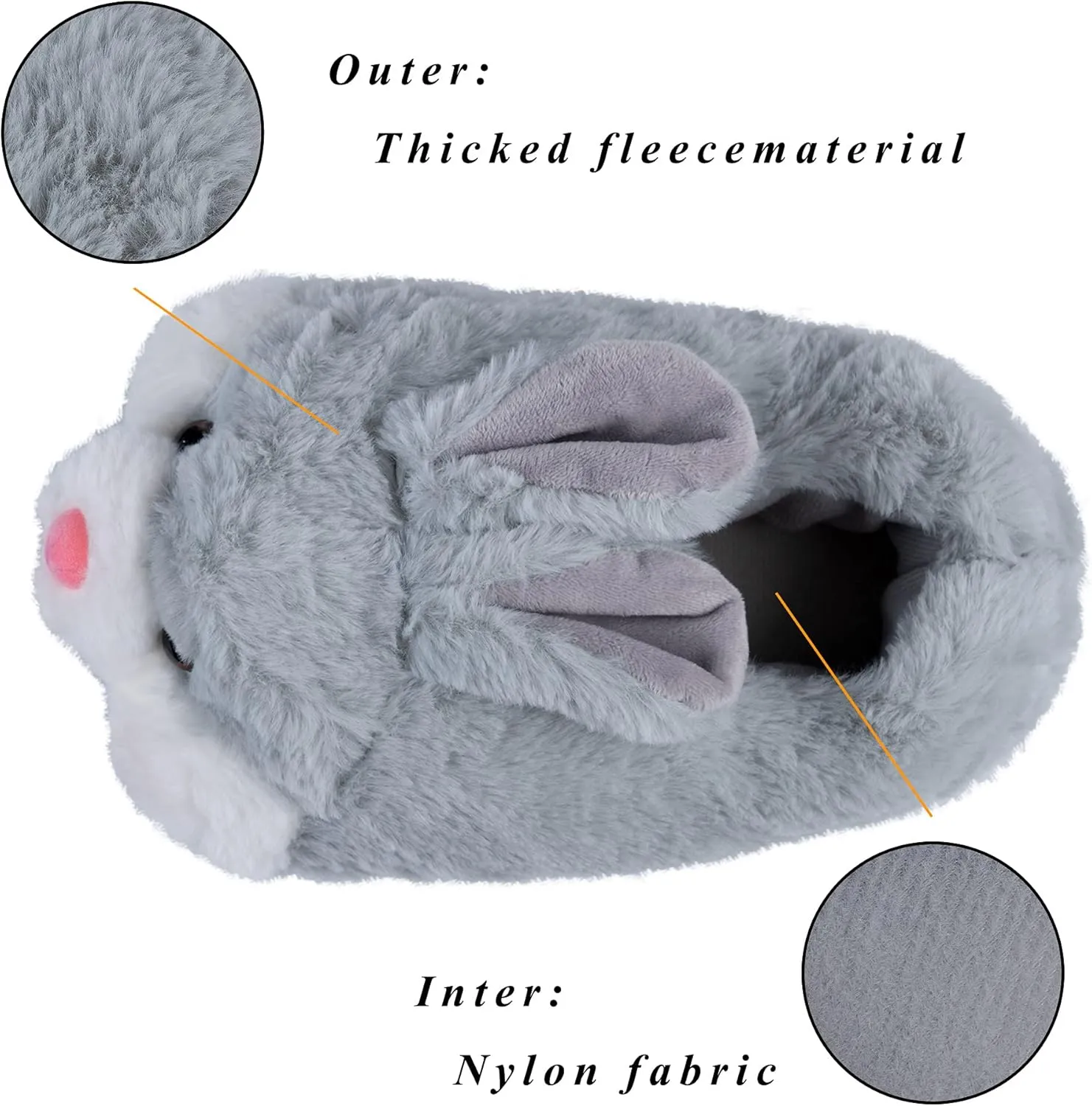 OSVINO Bunny Slippers for Women Girls Fluffy Bunny Slippers Cute Plush Rabbit Slippers Indoor Winter Warm Shoes Easter Gifts