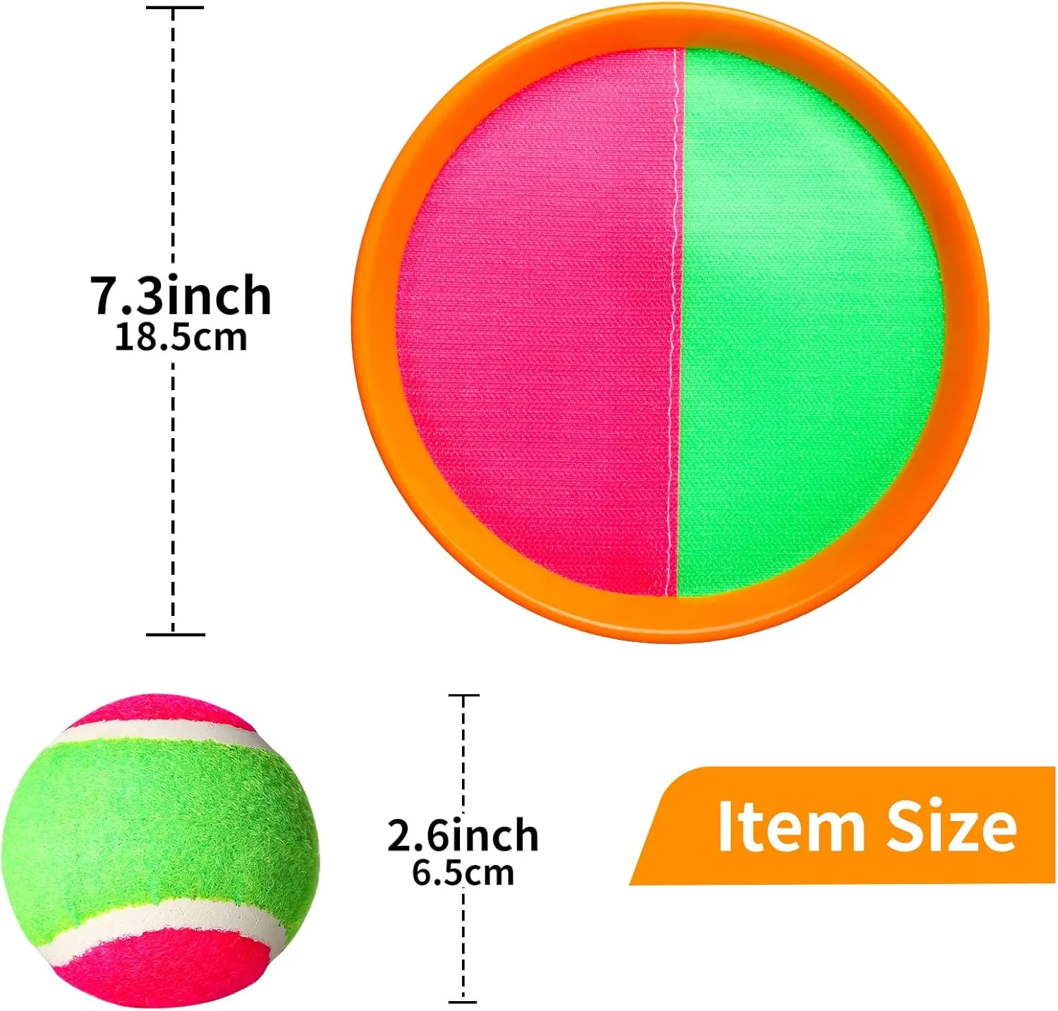 Outdoor Toys for Kids Ages 3-10-Toss and Catch Ball Set, Toss Games with 4 Orange Paddles 4 Sticky Balls, 1 Storage Bag, Paddle Ball Game for Kids/Family Boys Girl Gift