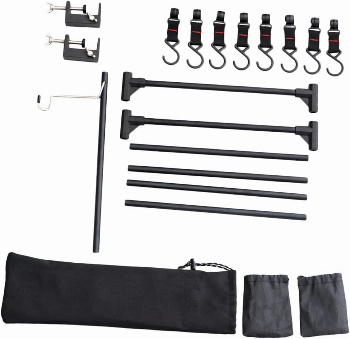 Outdoor Camping Storage Rack Camping Light Stand Table Aluminum Alloy Folding Rack Portable Hanging Rack for Camping Tools