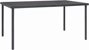 Outdoor Dining Table Anthracite Glass, Powder-Coated Steel Frame, Tables for Camping, Kitchen, Outdoor Furniture, Table for Dining, 90 x 150 cm