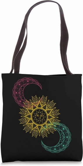 Outer Space Sun Solar Luna Galaxy Crescent Moon Astronomy Tote Bag