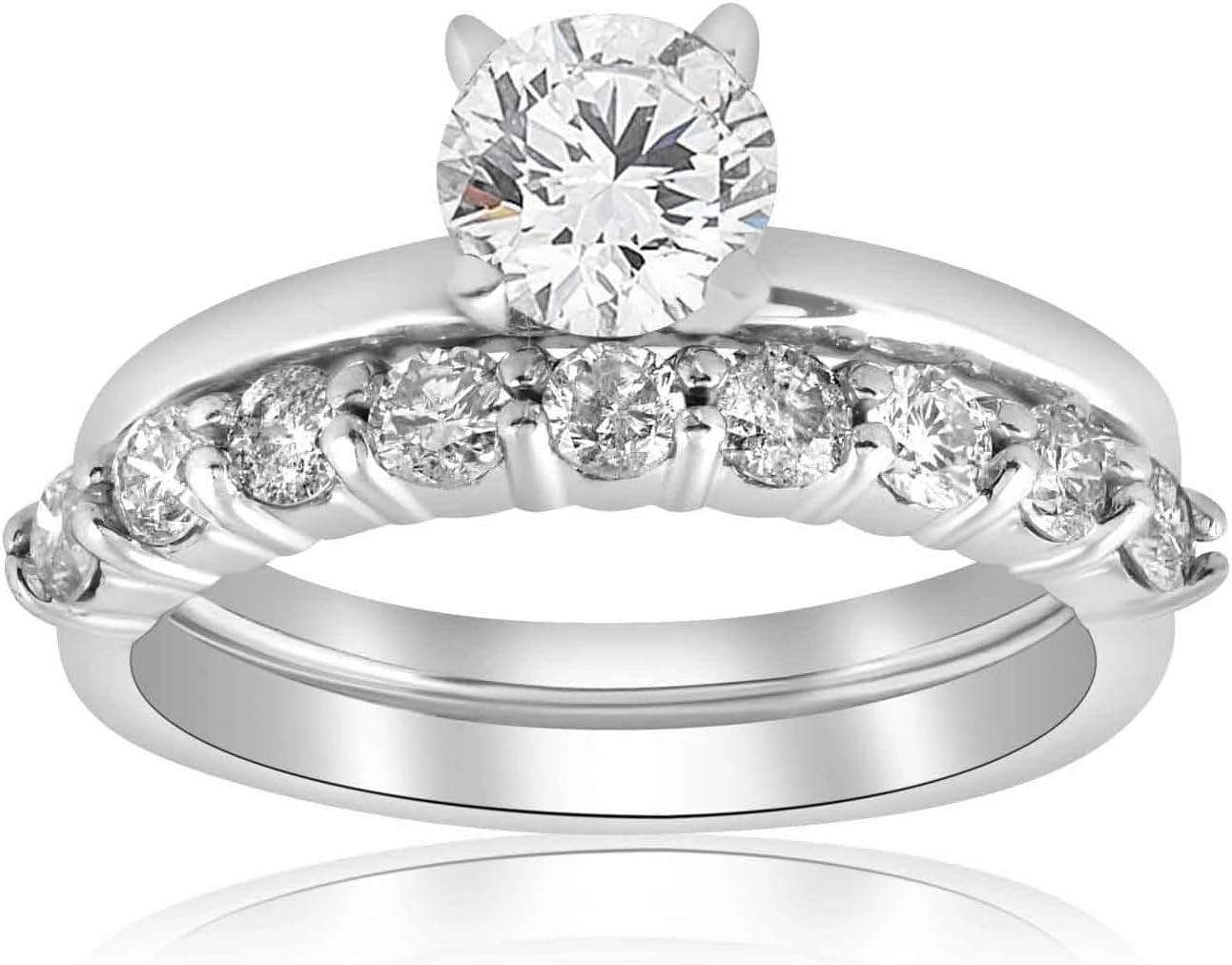 P3 POMPEII3 Pompeii 1 1/10ct Diamond Engagement Wedding Ring Solitaire Set 14k White Gold