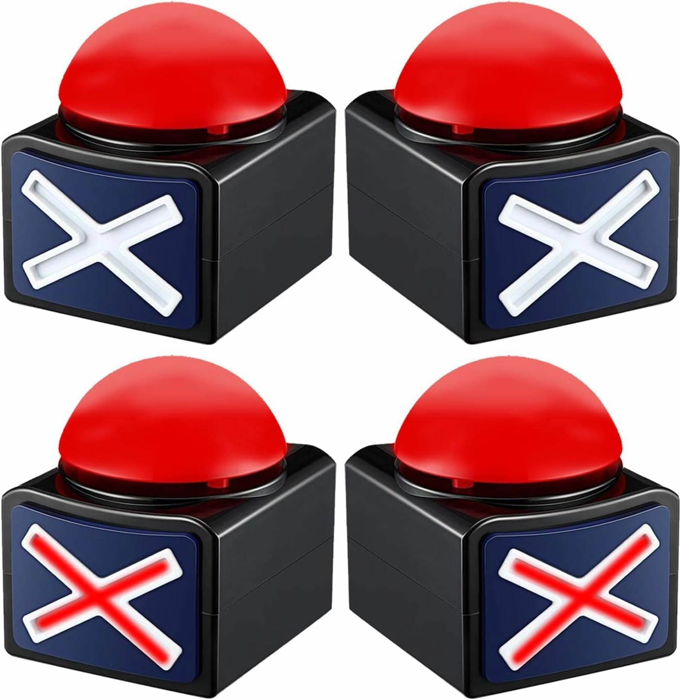 Pack of 4 Game Answer Buzzer, Game Buzzer with Lights and Sound Trivia Quiz Got Talent Buzzer, Party Competition Prop Toy,Quiz Buzzer for Game Show