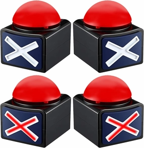 Pack of 4 Game Answer Buzzer, Game Buzzer with Lights and Sound Trivia Quiz Got Talent Buzzer, Party Competition Prop Toy,Quiz Buzzer for Game Show