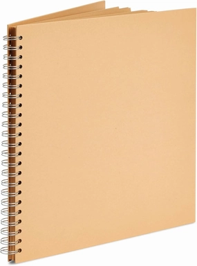 Paper Junkie 12x12 Scrapbook Album Hardcover (Blank), Kraft Paper Material Spiral Bound Sketchbook for Drawing, Writing, Arts and Crafts Projects, Home, Office, School (40 Sheets Total)