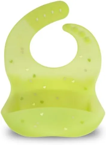 PAPERCLIP Color-Changing Adjustable Silicone Baby Bib - BPA Free, Waterproof, Dishwasher & Microwave Safe - Aurora Green
