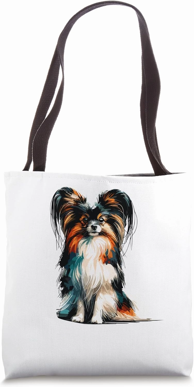 Papillon Dog Continental Toy Spaniel Tote Bag