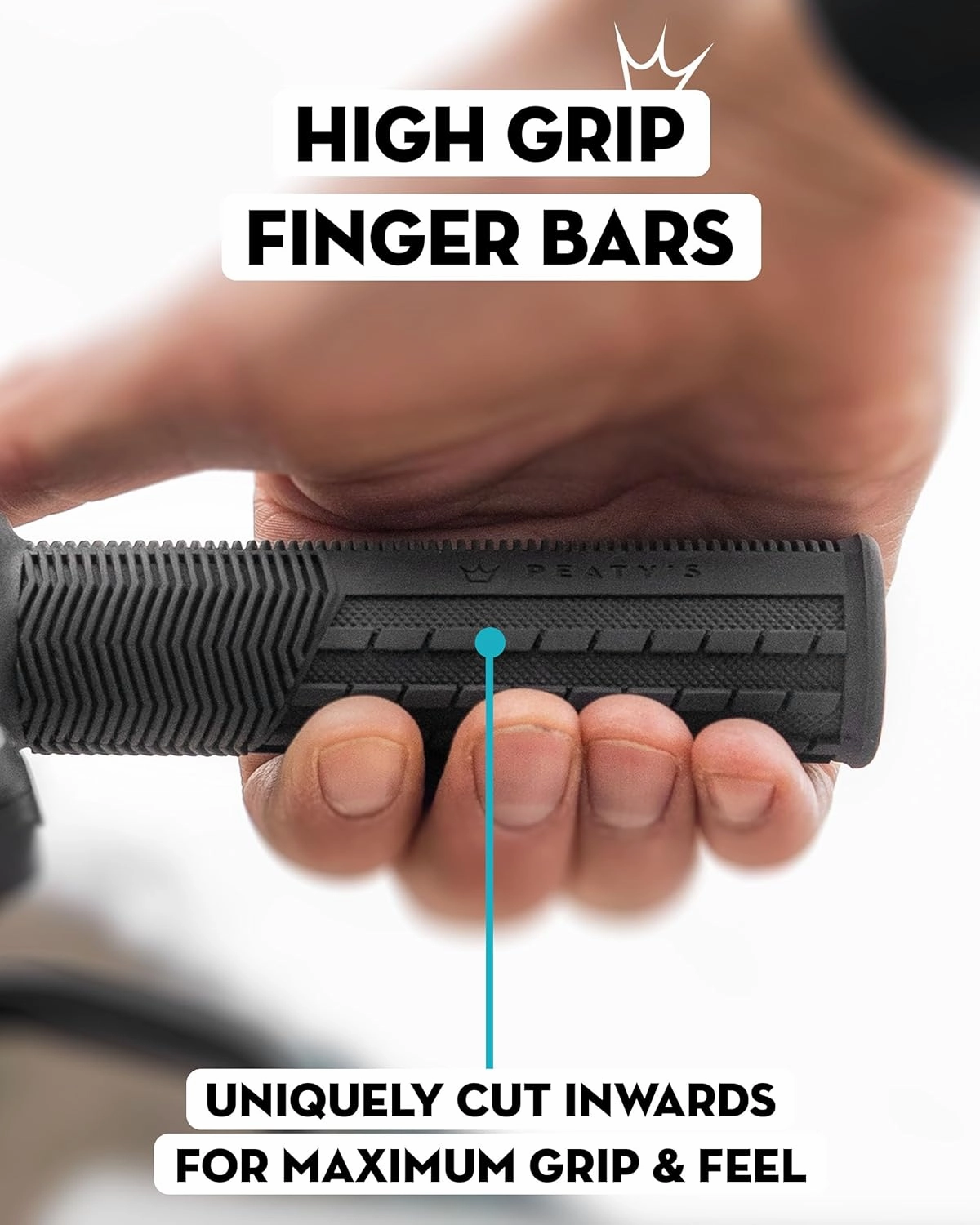 Peaty's Monarch Bicycle Grips - Durable, Ergonomic Finger Bar, Thumb Pad, All Day Riding, All Weather, All Terrain