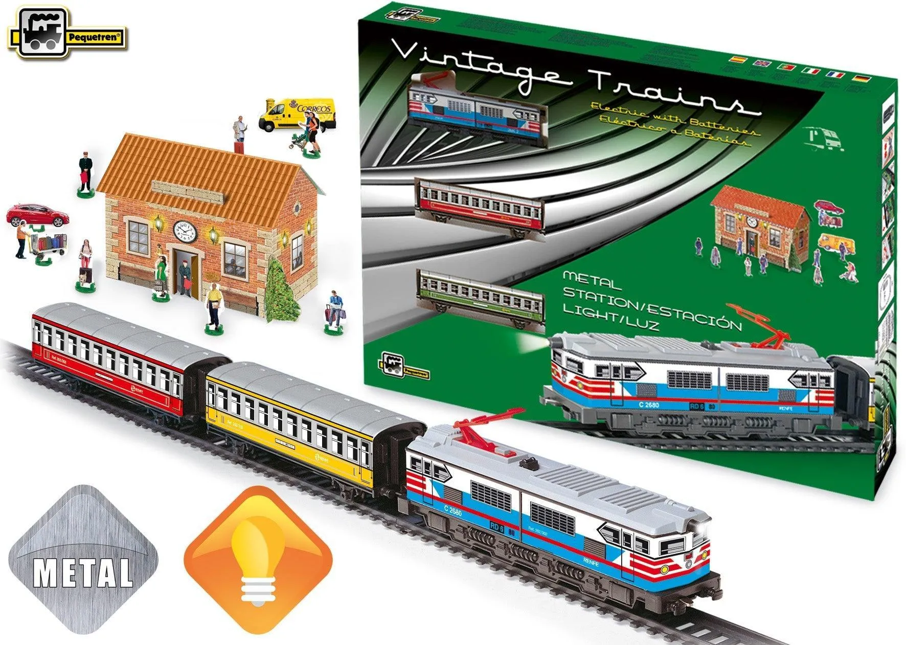 PEQUETREN 302 Passengers Colours Metallic Train Set