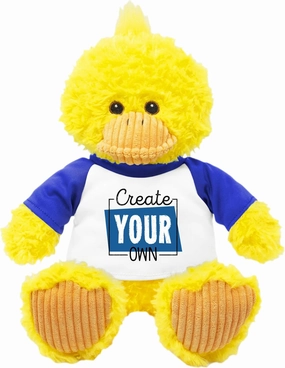 Personalized Plush Duck for Happy Birthday, Anniversary, Get Well Soon, Thank You, I Love You, Promotional Product; Ultra Soft and Cuddly Duck Plush for Kids 3  to Adults; (9" Tall Seated)