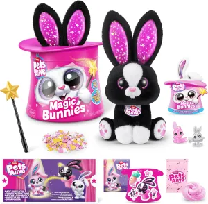 Pets Alive Magic Bunnies (Sootie) by ZURU Electronic Plush Unboxing Surprise Interactive Magic Toy